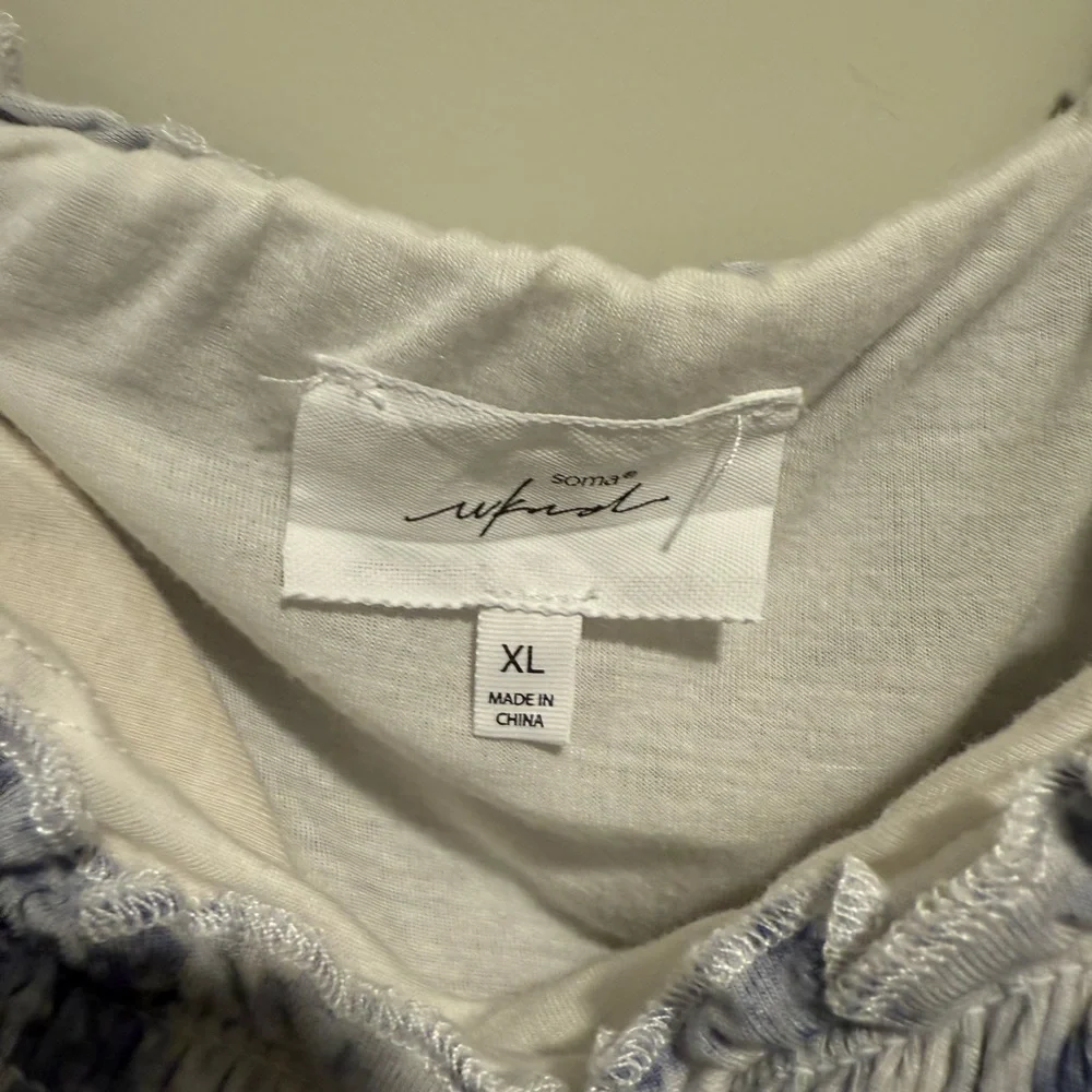 Soma Blue and White Tie-Dye Maxi Dress size XL - Picture 2 of 3